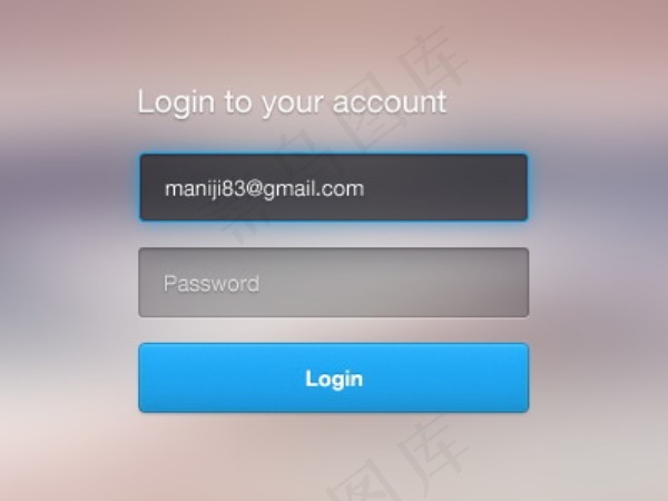 登录表单界面psd素材psd模版下载