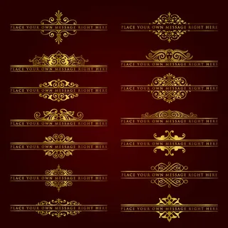 金色欧式花纹边框EPS矢量素材