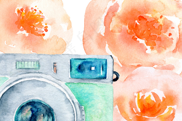 国外水彩手绘自行车衣服清新蓝色春天png格式设计素材