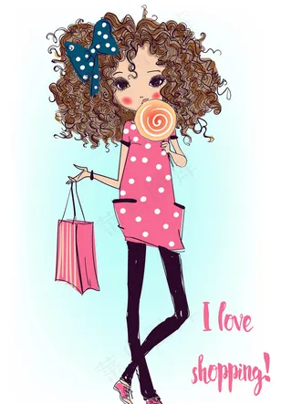 时尚女孩矢量素材