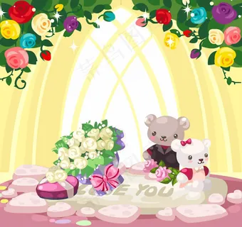 熊宝宝婚礼flash动画贺卡