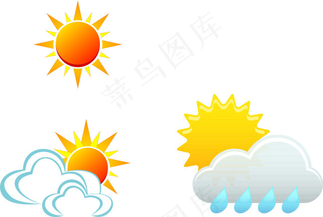 天气图案cdr矢量模版下载