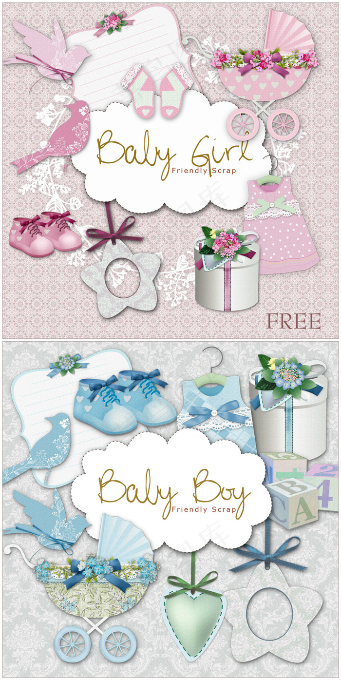 欧美剪贴宝宝剪贴素材