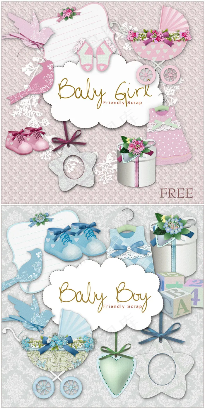 欧美剪贴宝宝剪贴素材