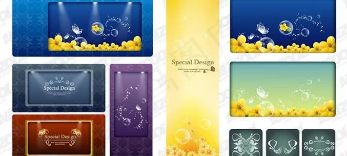 花黄色透明蝴蝶矢量素材