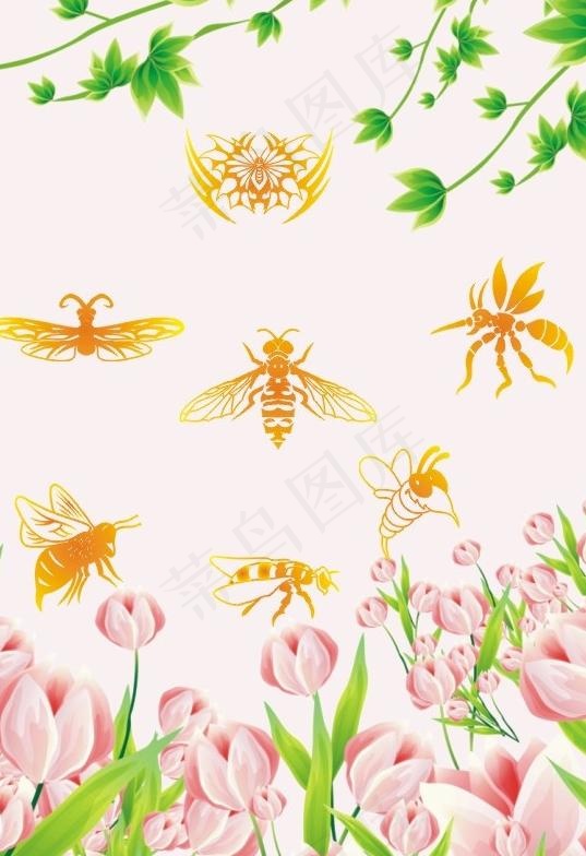 蜜蜂图片cdr矢量模版下载