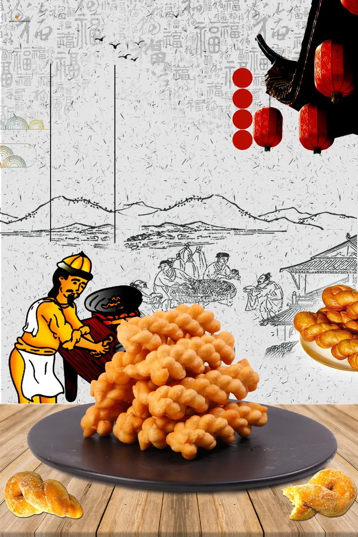 美味小麻花广告背景(2362X3543(DPI:100))psd模版下载