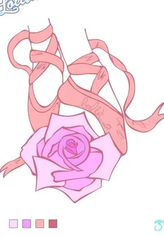 玫瑰和舞蹈鞋图片