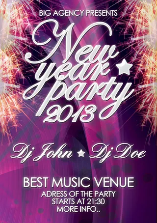欧美KTV夜店新年派对海报PSD