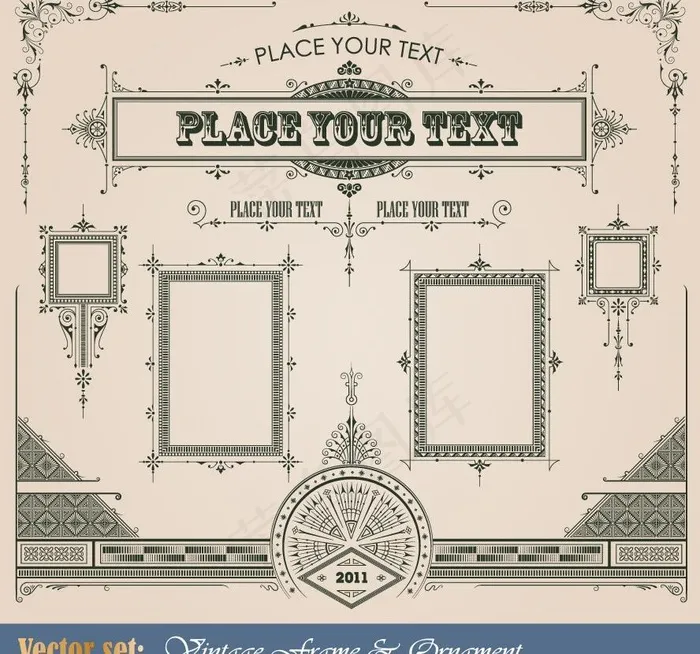 欧式花纹边框装饰素材图片eps,ai矢量模版下载