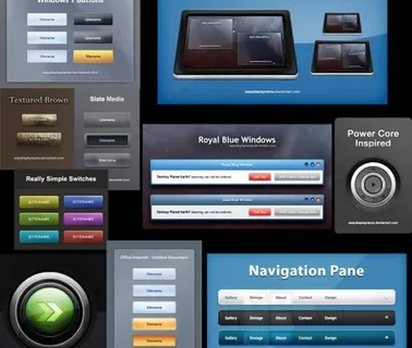 网页栏目按钮PSD分层素材