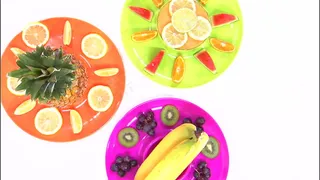 旋转的水果品种2股票视频镜头特写