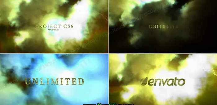 暴风雨中的震撼字幕预告AE工程,含...