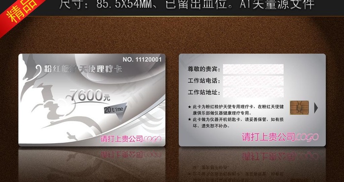 美容仪器理疗卡20次用图片ai矢量模版下载
