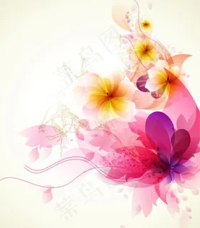 浪漫花朵背景矢量素材