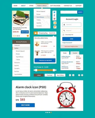 电子商务ui工具包psd分层