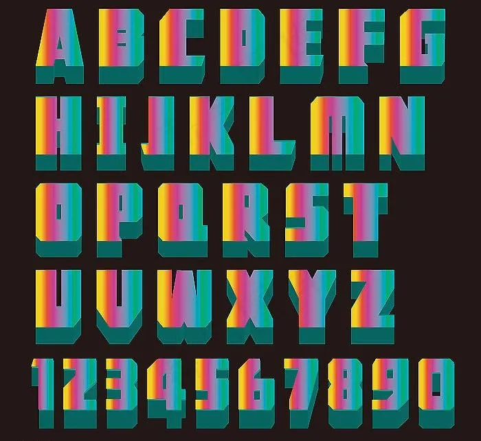 立体字母图片ai矢量模版下载