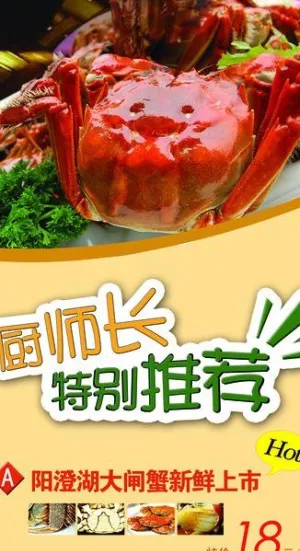 阳澄湖大闸蟹展架设计 海报设计图片