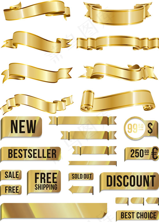 金色标签