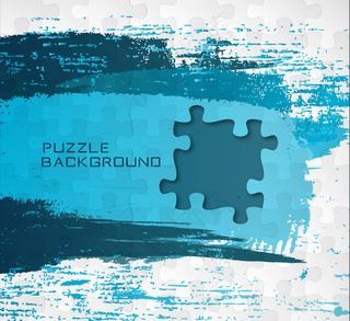 蓝色拼图块背景矢量素材