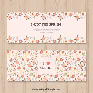 可爱的春天的旗帜