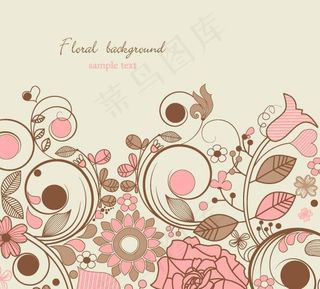 典雅的花卉背景图案矢量素材