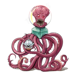 卡通海洋生物章鱼乌贼PNG元素