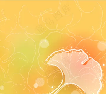 橙色背景银杏叶