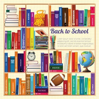 书架回学校背景矢量 书架回学校背景矢量