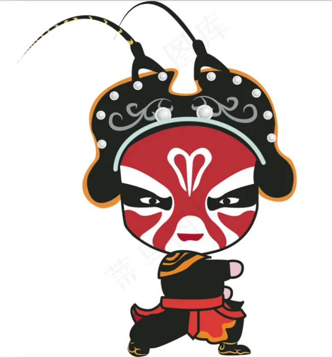 Q版京剧小人psd模版下载