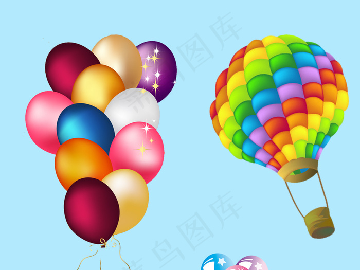 红色节日气球氢气球热气球图片免扣素...