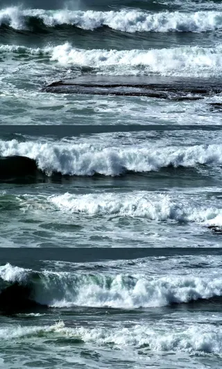 超高清海水海岸潮起潮落视频