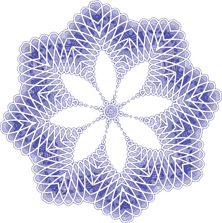 雪花八角证书证券抽奖券防伪团花花纹ai矢量模版下载
