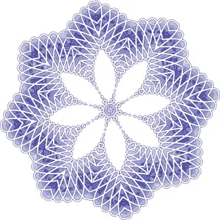 雪花八角证书证券抽奖券防伪团花花纹