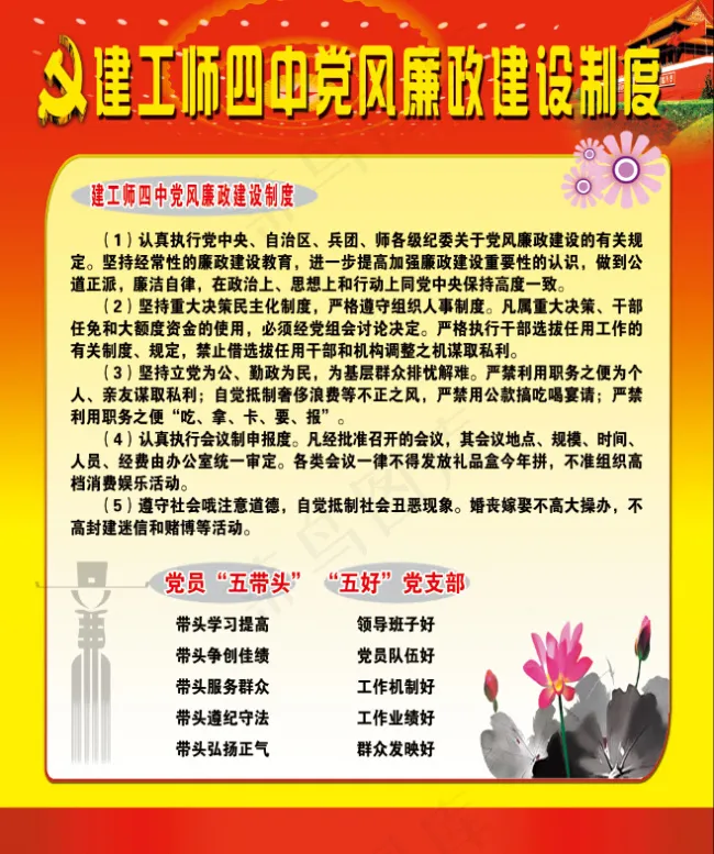 党风建设(3937X4724(DPI:100))psd模版下载
