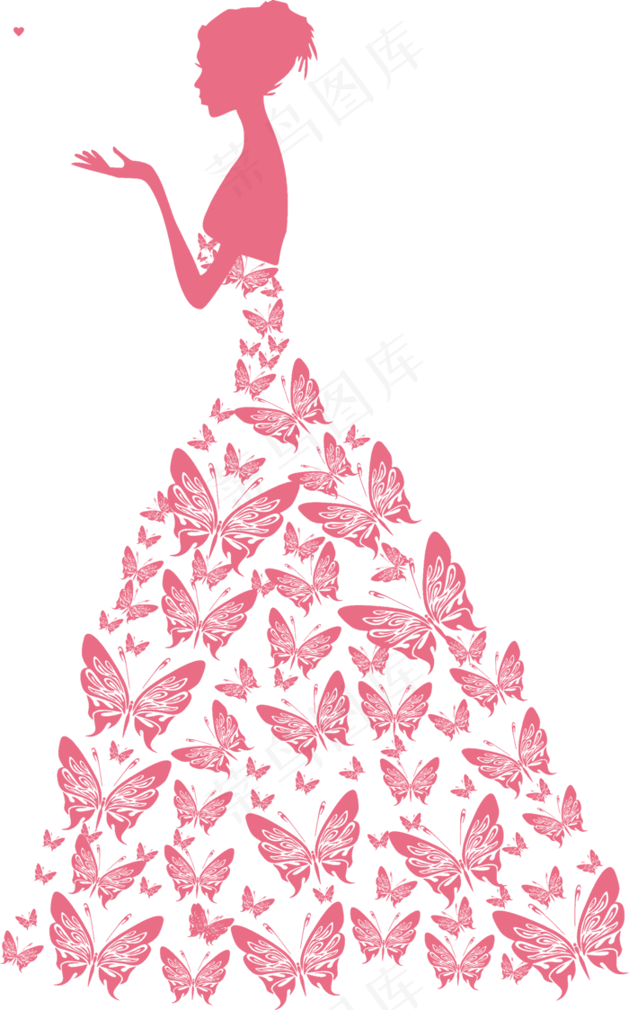 红色蝴蝶女神节日妇女节日
