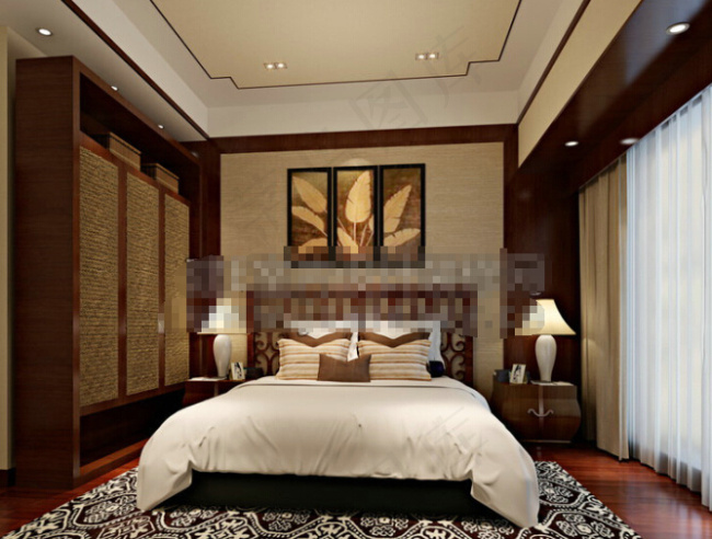 华丽卧室设计3D模型素材免费下载