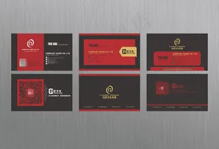 黑色系列商务名片模板设计cdr素材...