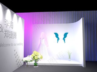 蓝色 白色婚礼（源文件为物料的平面...