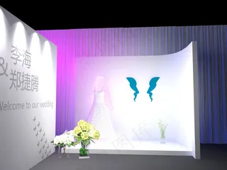 蓝色 白色婚礼（源文件为物料的平面...