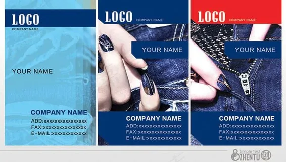 牛仔服饰名片图片