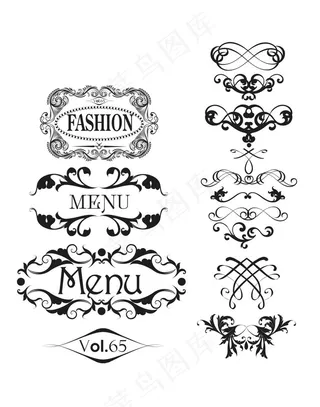 婚礼古典花边EPS