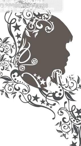 女性头像与时尚花