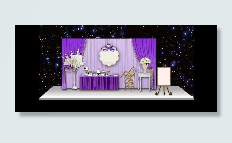 紫色婚礼展示区