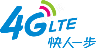 蓝色简约5glogo标准色移动免抠元素