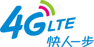 蓝色简约5glogo标准色移动免抠元素