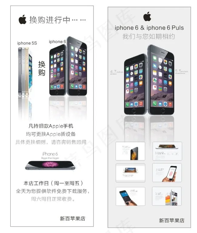 苹果6展架 海报 DM单 苹...cdr矢量模版下载