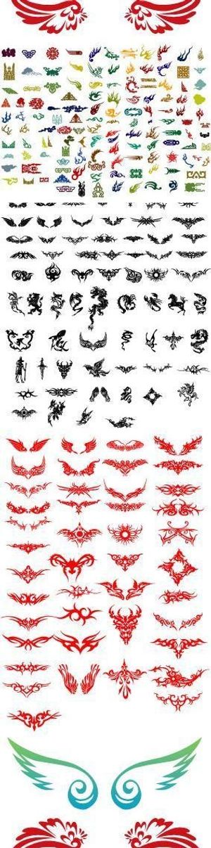 火纹龙纹翅膀矢量大合辑图片