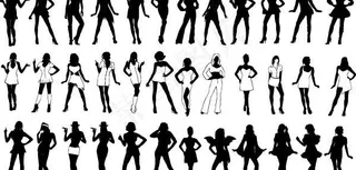 性感女模特剪影矢量素材