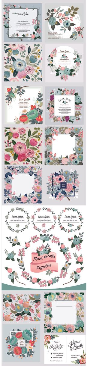 唯美花边EPS矢量边框背景素材